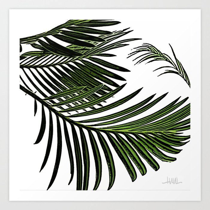 Large Tropical Palm Leaves Art Print By Margaretjuul Society6