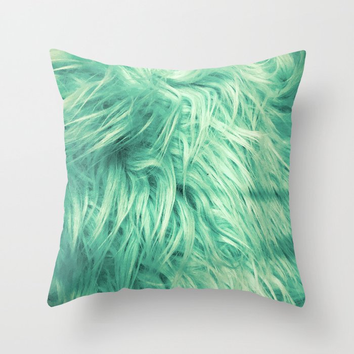Green best sale fluffy pillow