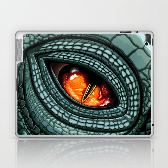 Dinosaur Reptile Eye Creepy Close Up Laptop & iPad Skin