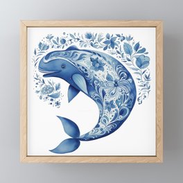Blue Whale Joy Framed Mini Art Print