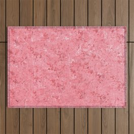 Pink Red White Coral Sponge Painting Outdoor Rug