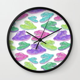 Flip Flops in Violet Wall Clock