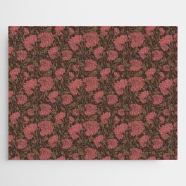 Ornamental Floral Print - Pink Jigsaw Puzzle