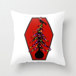 Merry Creepmas | Happy Holidays Christmas Tree Throw Pillow