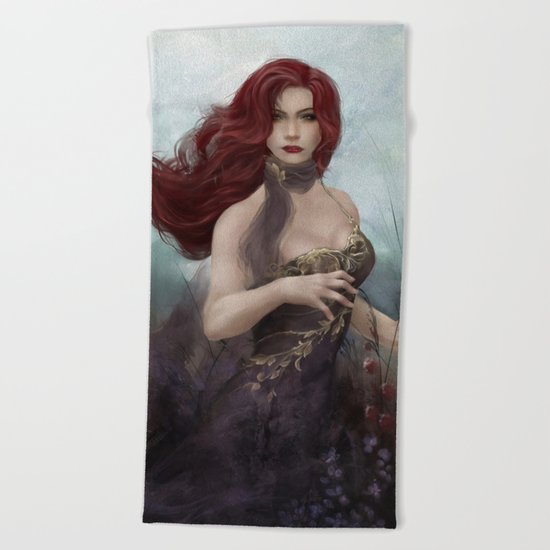 Gone - Portrait of a beautiful redhead girl Beach Towel