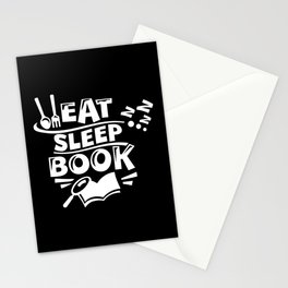 Eat Sleep Book Cute Funny Kids Illustration Stationery Card