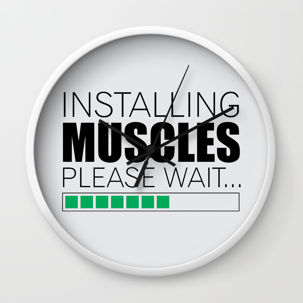 Lab No 4 Installing Muscles Please Wait Gym Motivational Quotes Poster Wall Clock By Labno4 Society6 Use it for your living room, bedroom, office or anywhere you want to bring some extra decor. lab no 4 installing muscles please wait gym motivational quotes poster wall clock by labno4