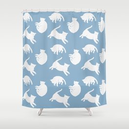 white cats Shower Curtain
