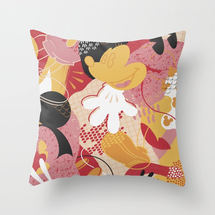 "Deconstructed Mickey Mouse" by Laura O'Connor Throw Pillow