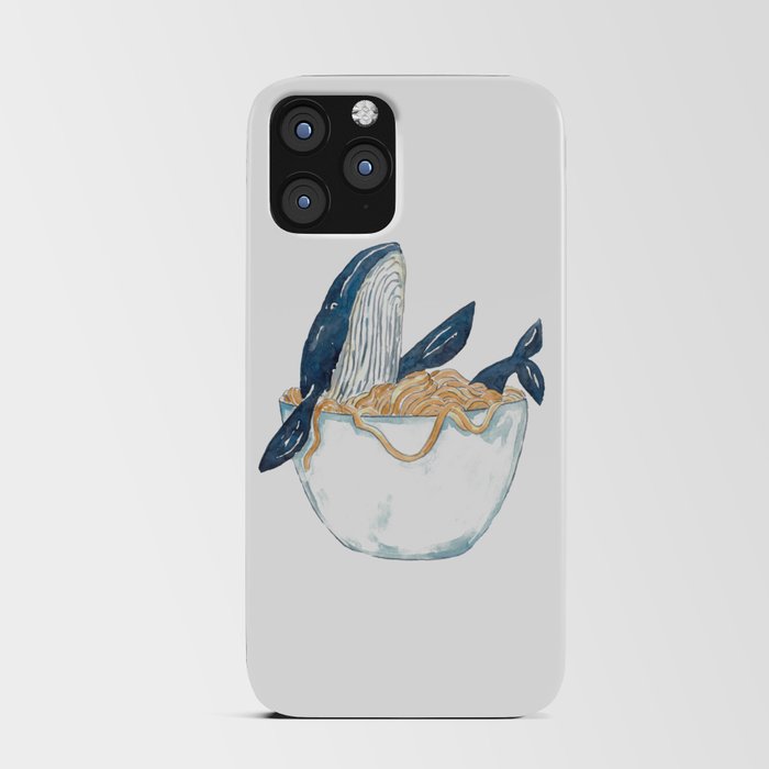 Humpback whale spaghetti watercolor painting iPhone Card Case