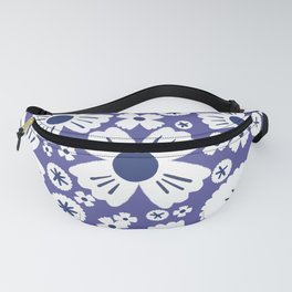 Modern Periwinkle and Navy Daisy Flowers Fanny Pack