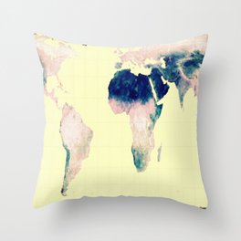 World Map : Gall Peters Pastel Throw Pillow
