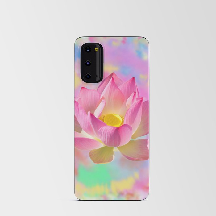 Lotus Flower Blossom with Watercolor Art Android Card Case