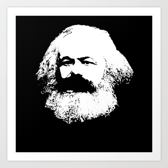 portrait of a Karl Marx in black and white Art Print by ...