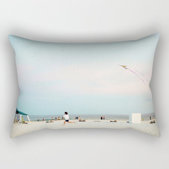 Running Beach Rectangular Pillow