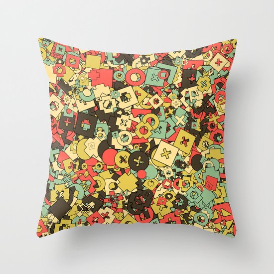Nineteen Shapes Throw Pillow