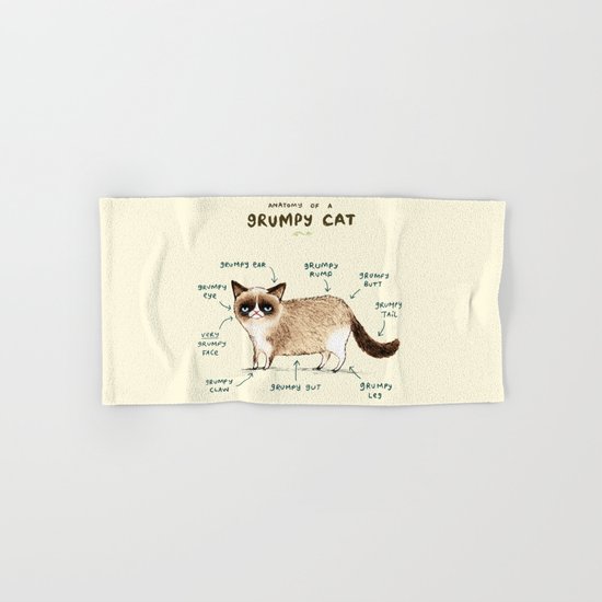 Anatomy of a Grumpy Kitty Hand & Bath Towel