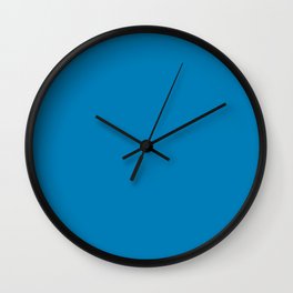 Ibiza Blue pure pastel cerulean blue solid color modern abstract pattern  Wall Clock