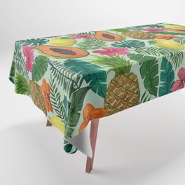 Pineapple and Papaya Tropical Pattern Tablecloth