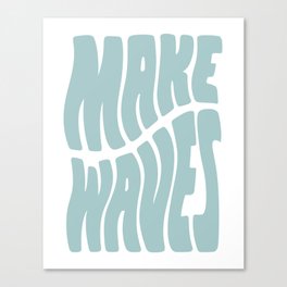 Make Waves Seafoam Blue Canvas Print