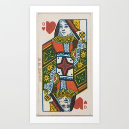 Queen of Hearts (red), from the Playing Cards series (N84) for Duke brand cigarettes Art Print