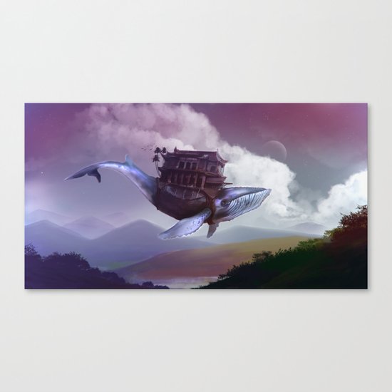 Floating whale Canvas Print