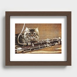 Music was my first love - cat and bassoon Recessed Framed Print