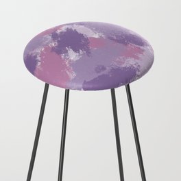 Abstract minimalist purple and pink loose brush strokes pattern Counter Stool