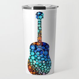 Colorful Mosaic Acoustic Guitar Art Music Travel Mug