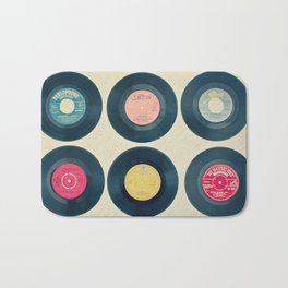 Vinyl Collection Badematte | Records, Black, Vintage, Teal, Digital, Music, Colourful, Vinyl, Pop Art, Color 