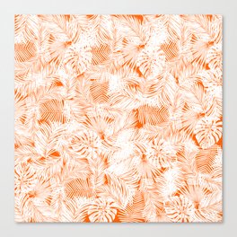 orange tropical leaves pattern Canvas Print