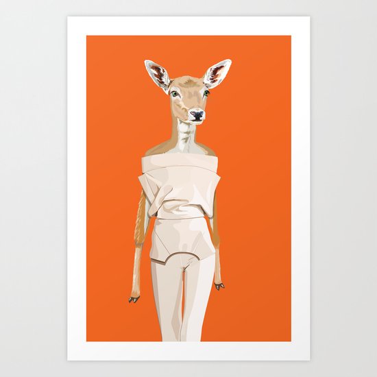 Doe wearing Felipe Oliveira Baptista Art Print