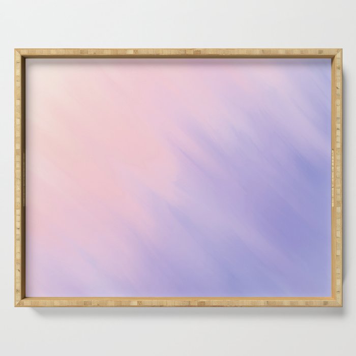 Hand Painted Lilac Lavender Pink Watercolor Brushstrokes Ombre Serving Tray