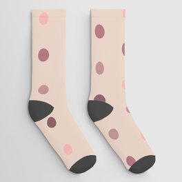 Pale pink big blob polka dots pattern Socks