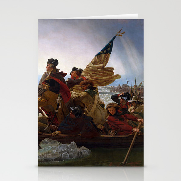 George Washington Crossing Of The Delaware River Painting Stationery Cards By Vintageartstore Society6