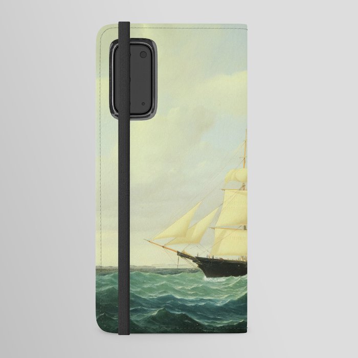 William Bradford Dashing Wave clipper ship off Boston Android Wallet Case