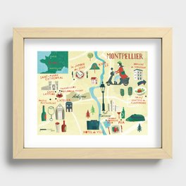 Montpellier Map Recessed Framed Print