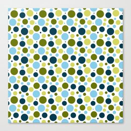 Blue and green dots Canvas Print