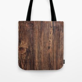 Weathered rustic country cottage farmhouse dark brown woodgrain Tote Bag