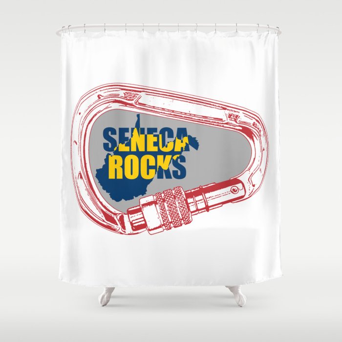 Seneca Rocks Climbing Carabiner Shower Curtain