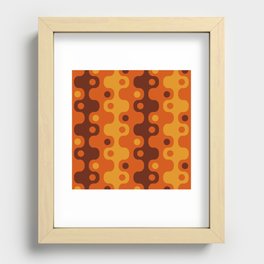 Retro Mid Century Modern Space Age Pattern 855 Brown Orange and Yellow Recessed Framed Print