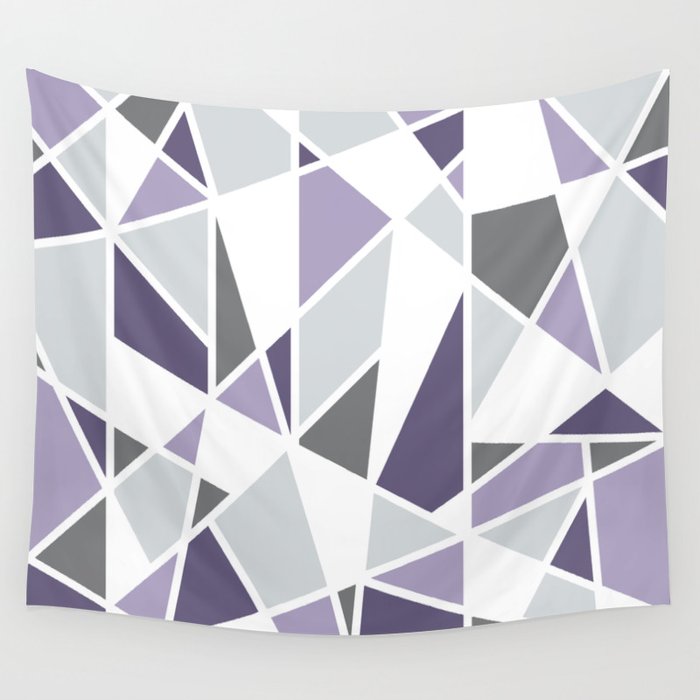 Geometric Pattern In Purple And Gray Wall Tapestry By Fischerfinearts Society6