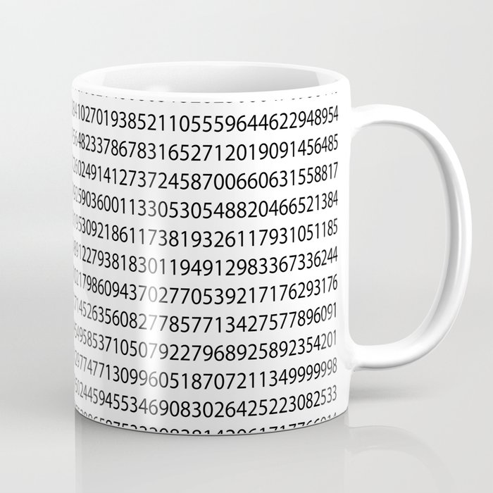 1000 digits of Pi (White) Coffee Mug