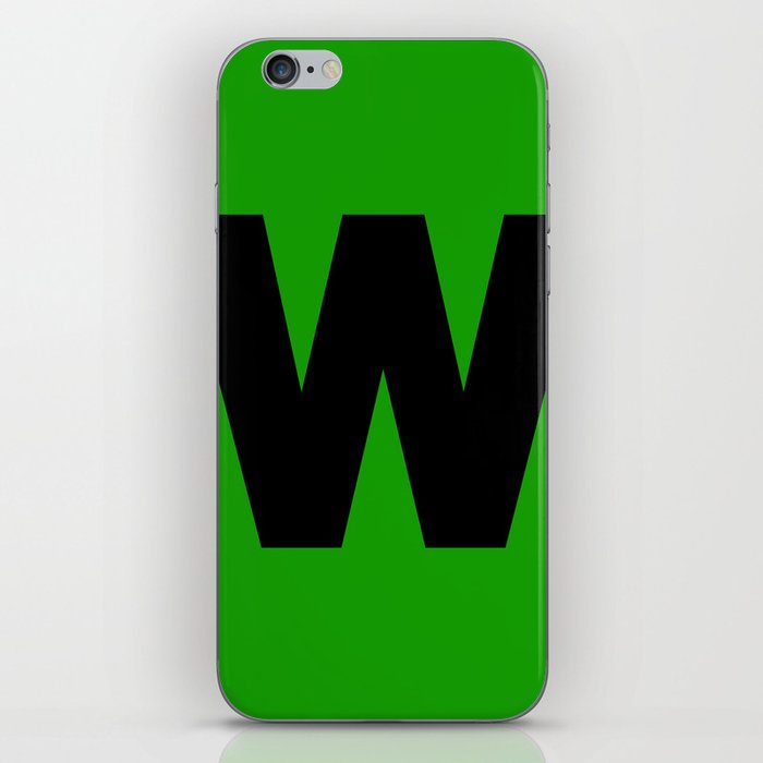 letter W (Black & Green) iPhone Skin