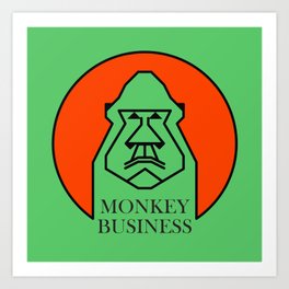 Monkey Business Green Art Print