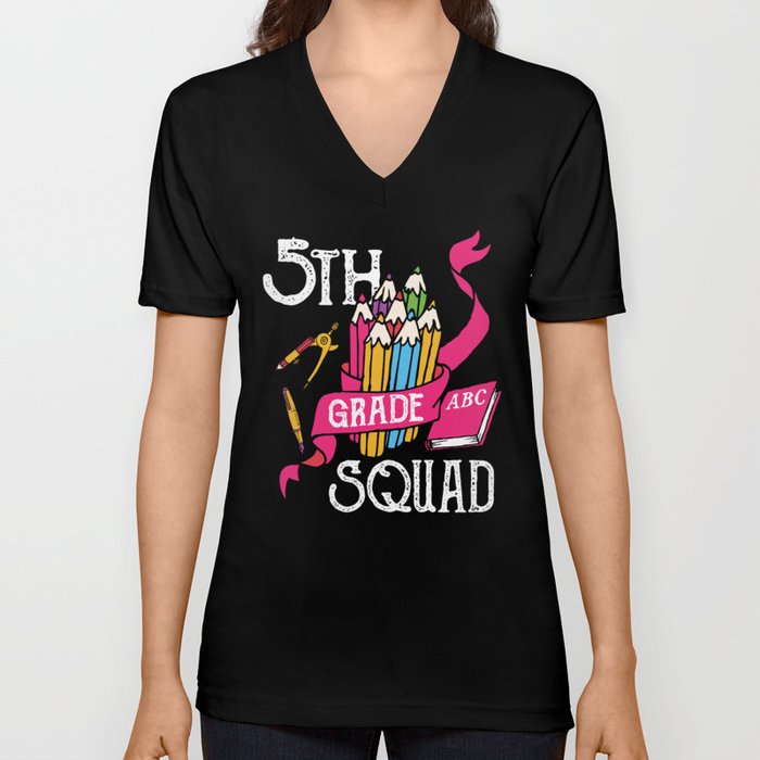 5th Grade Squad Student Back To School V Neck T Shirt