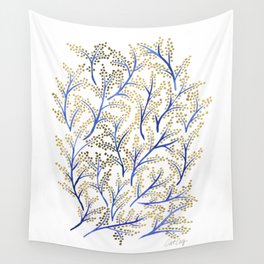 Branches – Navy & Gold Wall Tapestry