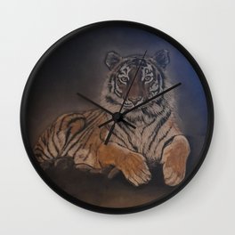 Dark sit up Wall Clock | Oil, Acrylic, Ink, Painting 