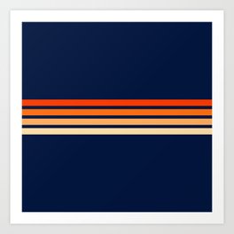 Minimal Orange Abstract Retro Racing Stripes 70s Style - Bluesane Art Print