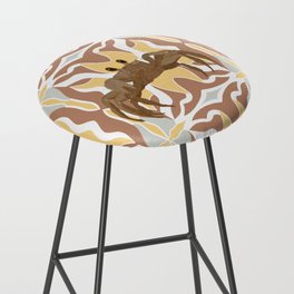 Cute little crab on pattern background Bar Stool